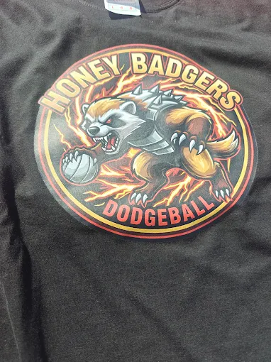 School sports team wearing custom jerseys and tracksuits